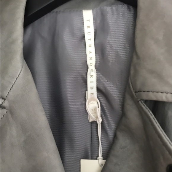 Truth and Pride GRAY leather jacket sz xs NWT - Picture 4 of 4