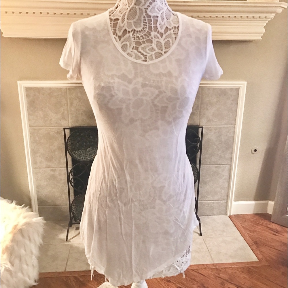 Sheer White Tunic T-Shirt