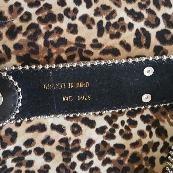 Womens rhinestone leather belt - Picture 4 of 4