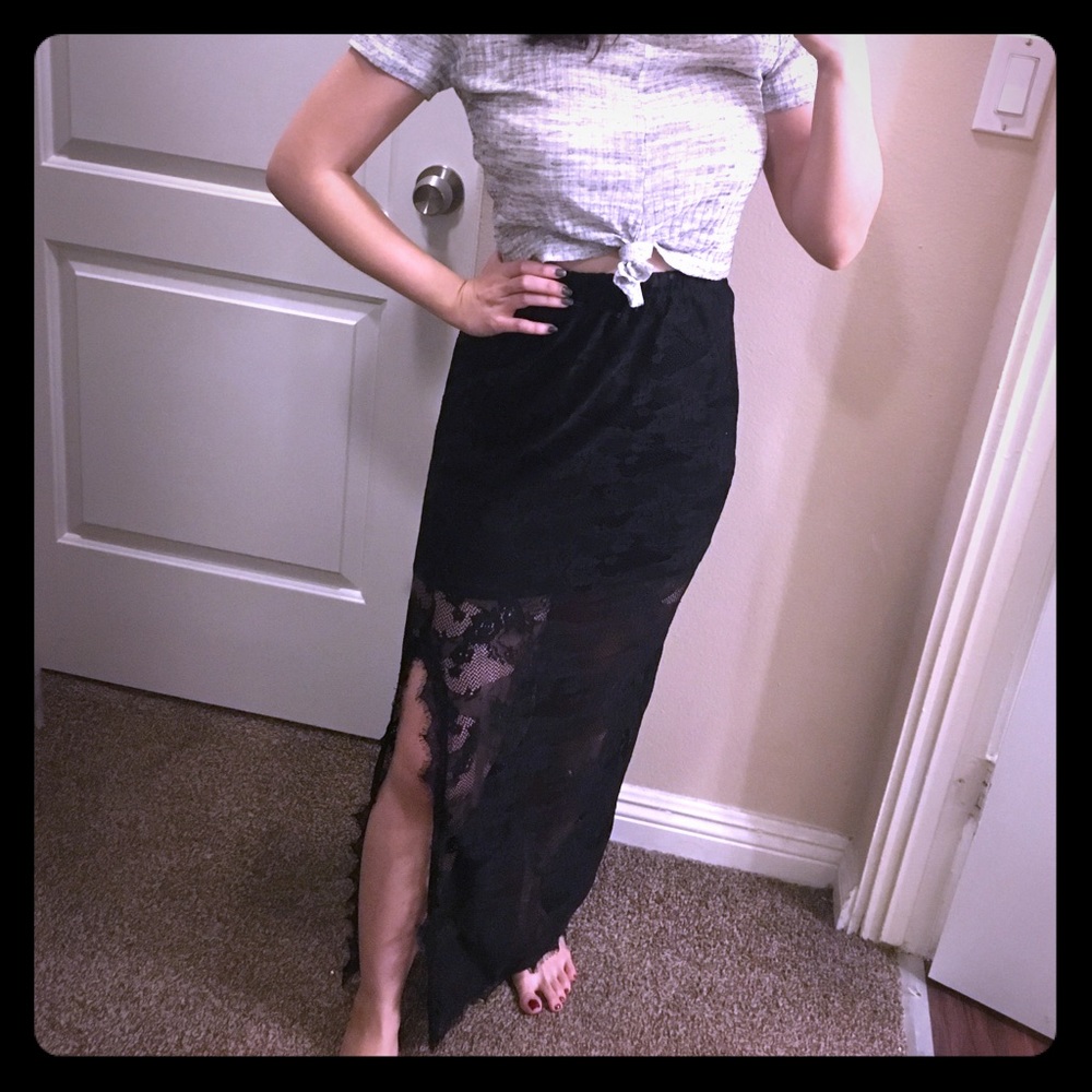 Charlotte Russe Lace maxi skirt