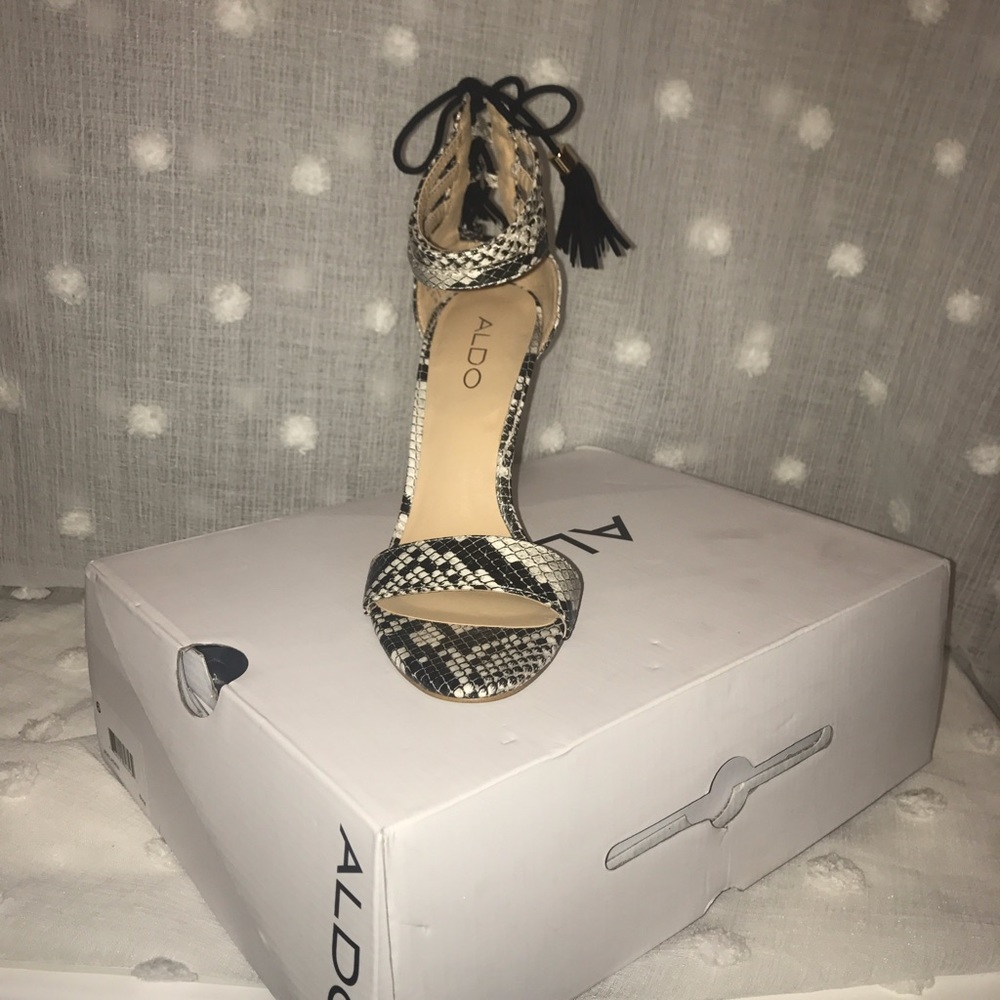 Aldo Snake skin heeled sandal