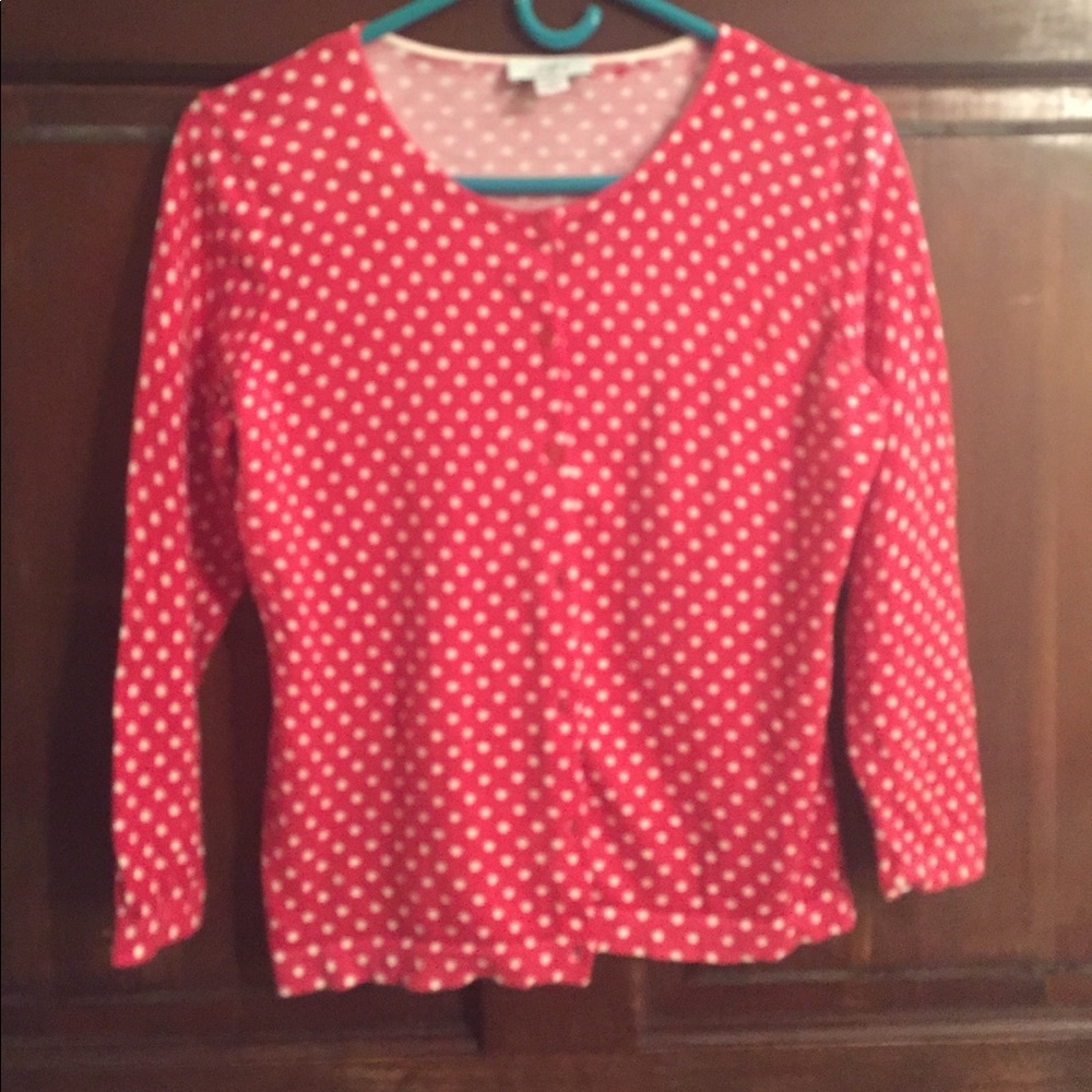 Ann Taylor Loft polka dot cardigan
