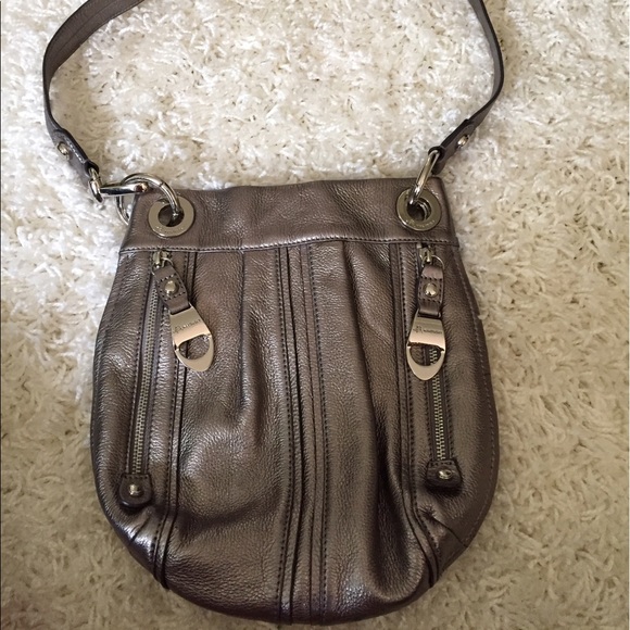 B Makowsky Silver Leather Bag - Picture 1 of 1