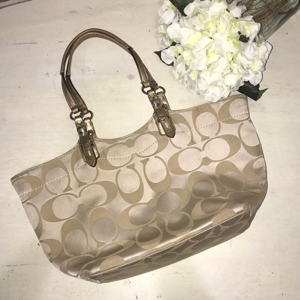 Coach 24CM Signature Sateen Tote