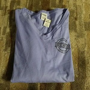 PINK Victoria's secret laced up sleeve tee