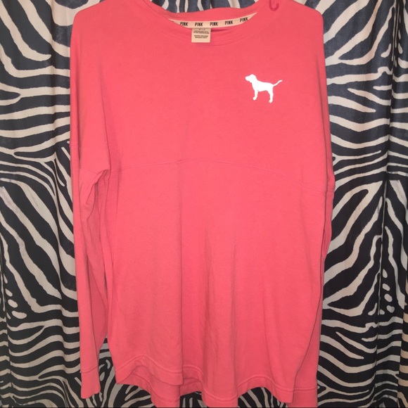 PINK Victoria's Secret Tops - Victoria's Secret Pink pink/silver logo pullover s