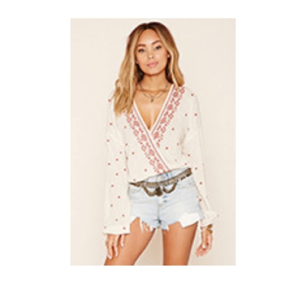 Eyelid Surplice Chiffon Top