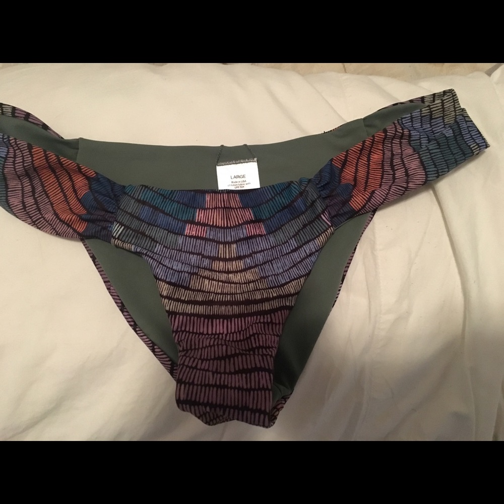 Mara Hoffman side ruched radial print bottom