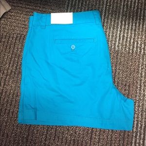 Ann Taylor Loft teal chino shorts
