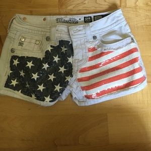 American Flag Miss Me jean shorts