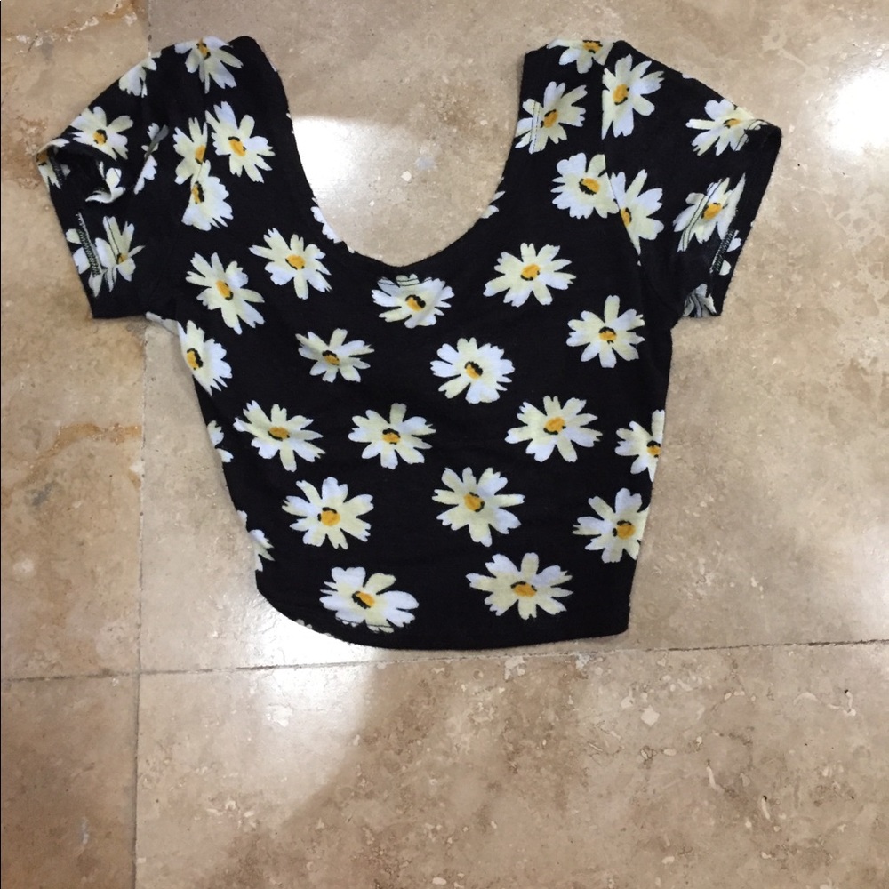 Floral bow back crop top