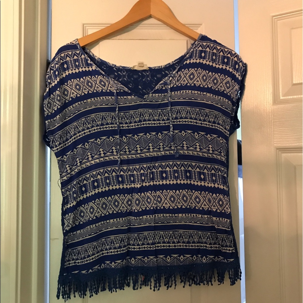 Royal Blue Aztec print top