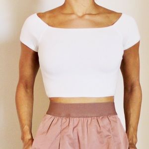Off the Shoulder Olivaceous Crop Top