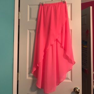 Pink high low skirt