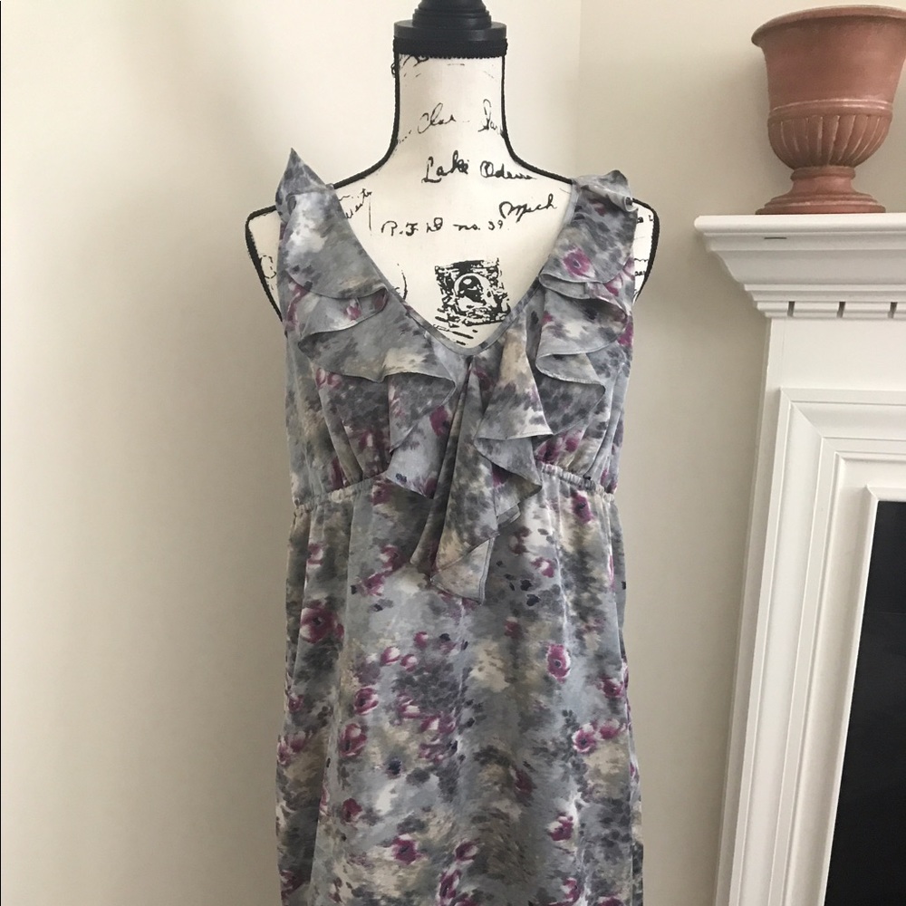 Silver floral sleeveless dress