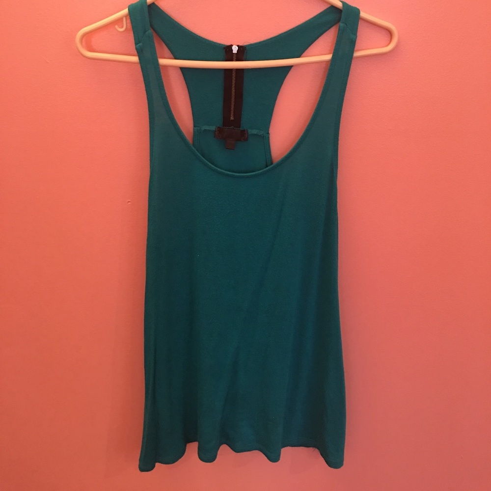 Teal Zip Up Top
