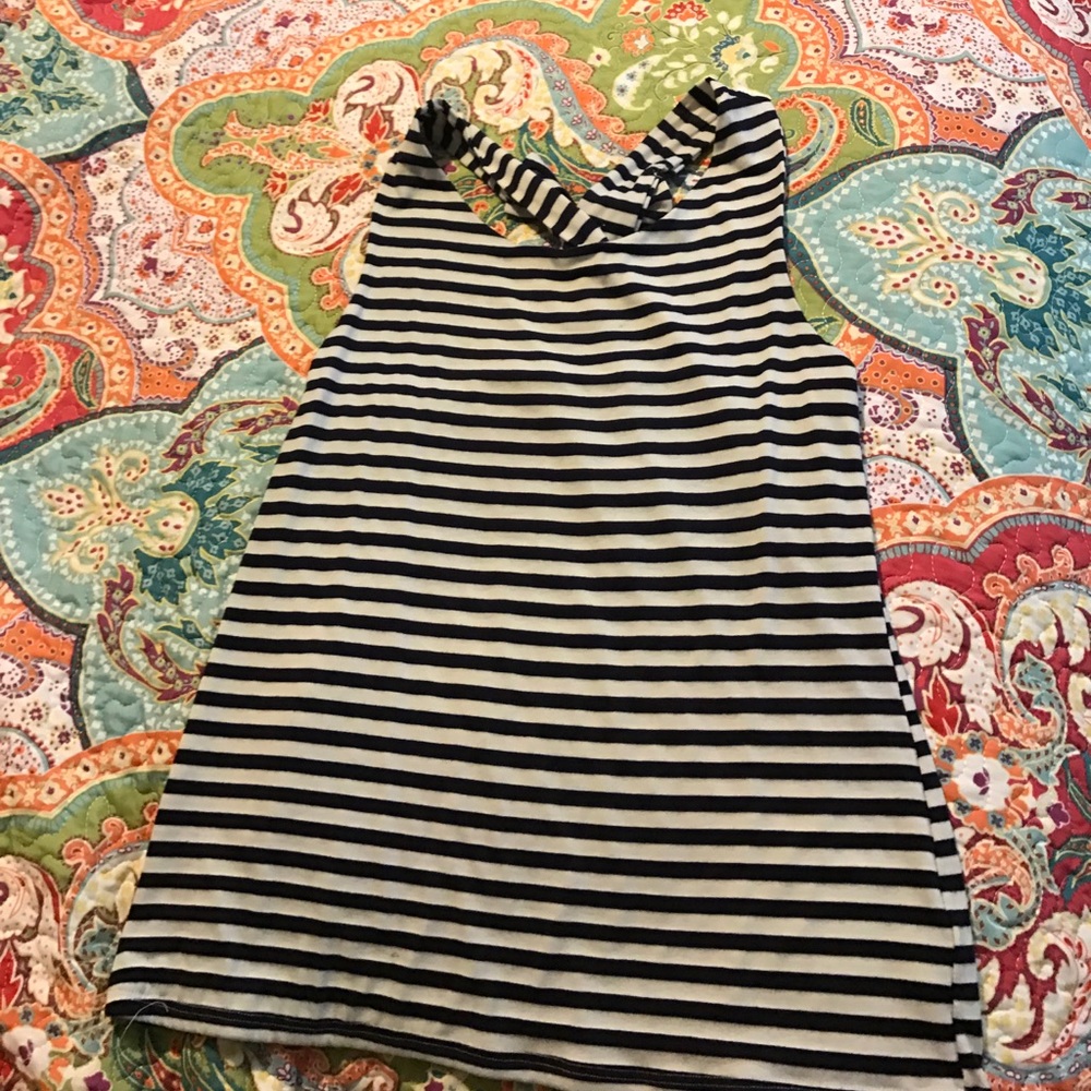 Crisscross striped tank with bow