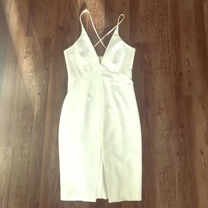 L'ATISTE deep V midi dress