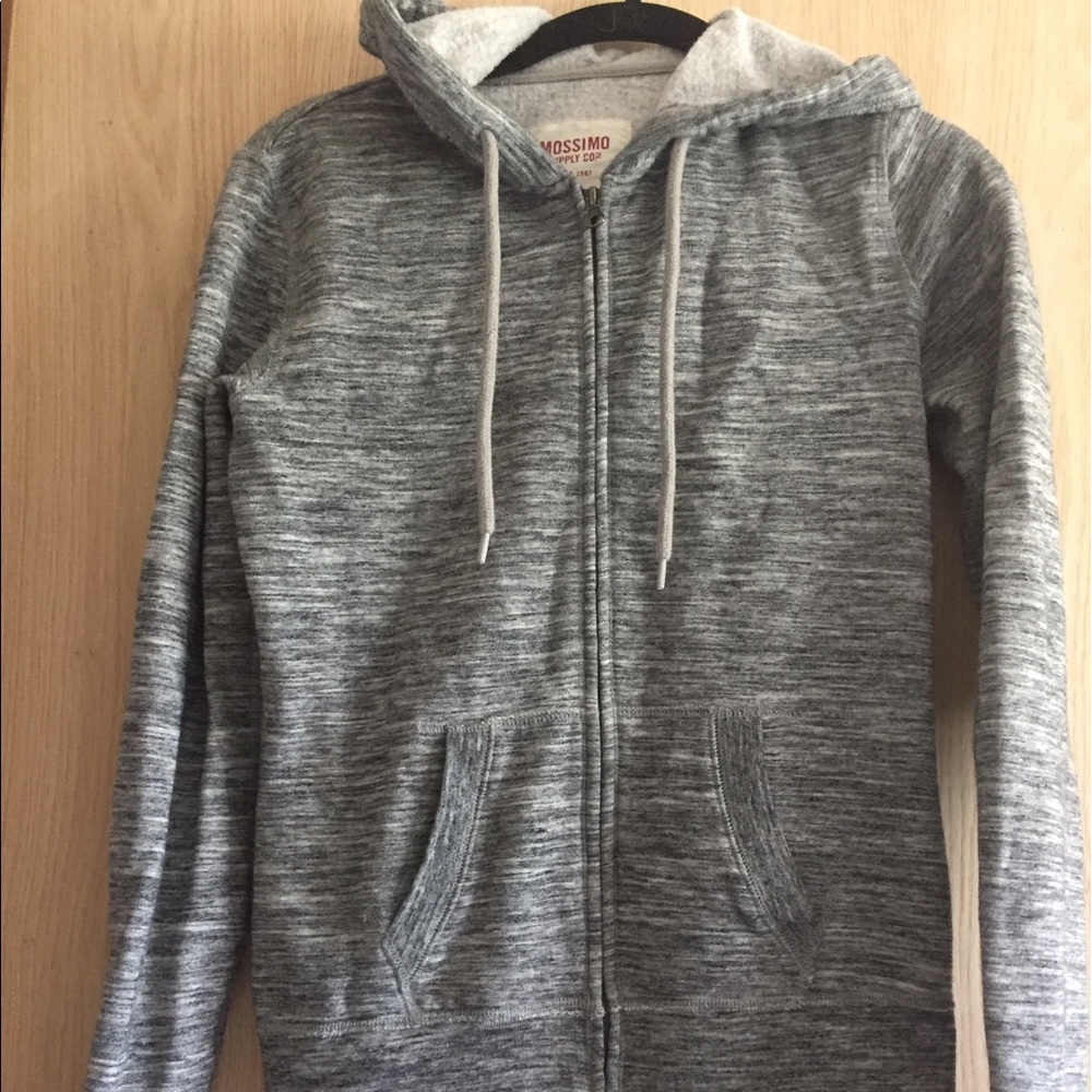 Heather Grey Zipper Up Hoodie