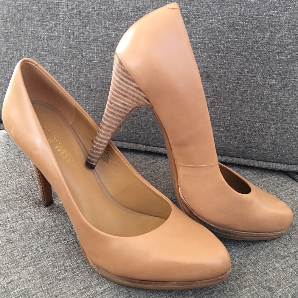 Nine West Nude Leather Heel 7.5