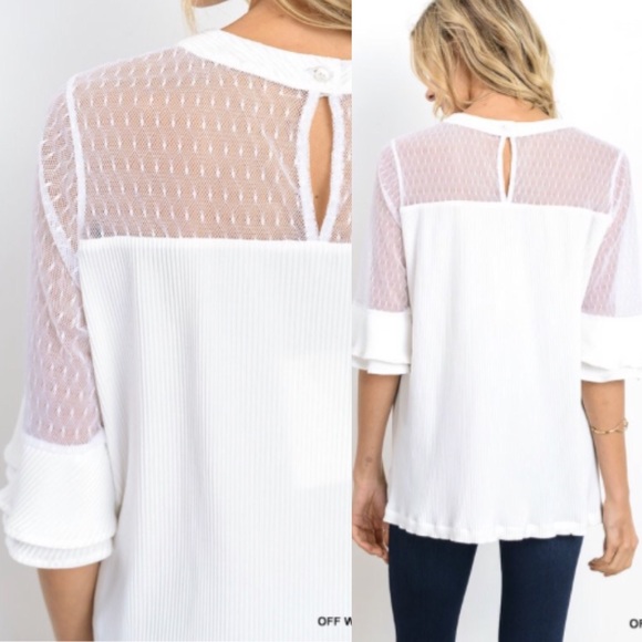 💙LAST💙 Essential White Office Dotted Blouse - Picture 3 of 3