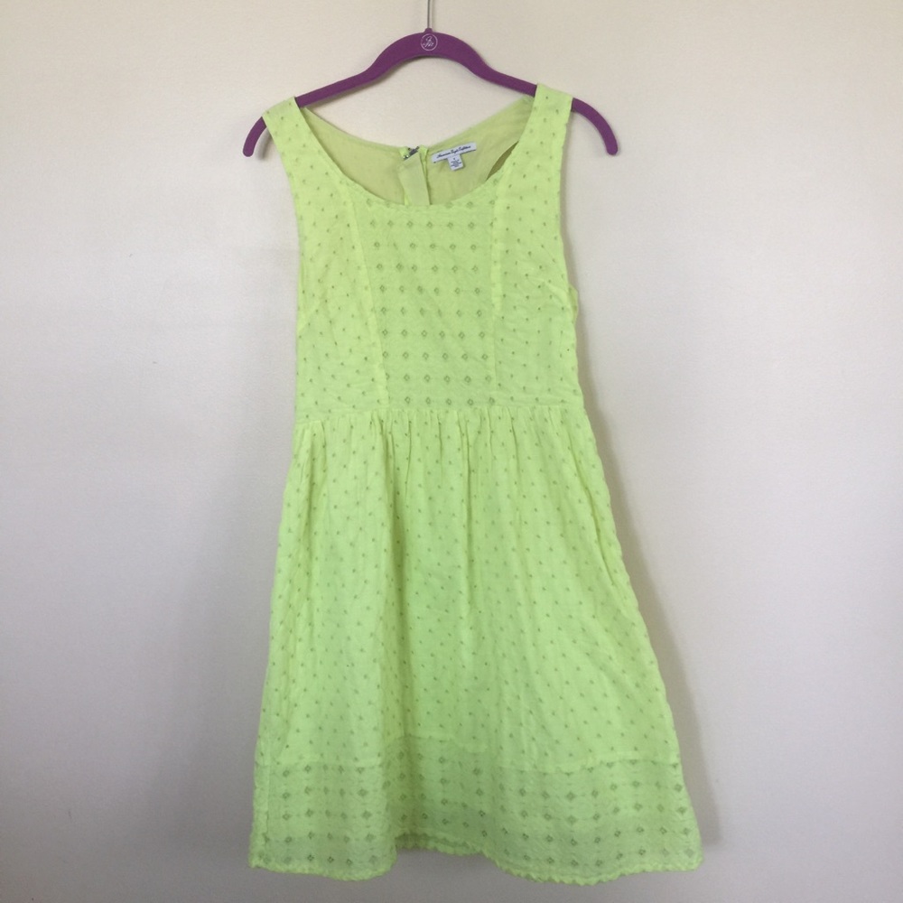 American Eagle yellow cutout dress