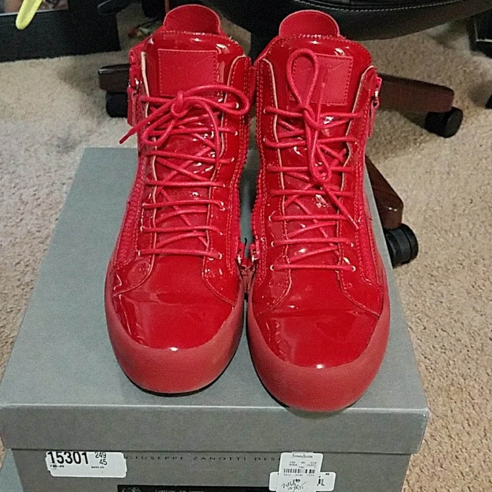 Authentic Red Patent leather Giuseppe