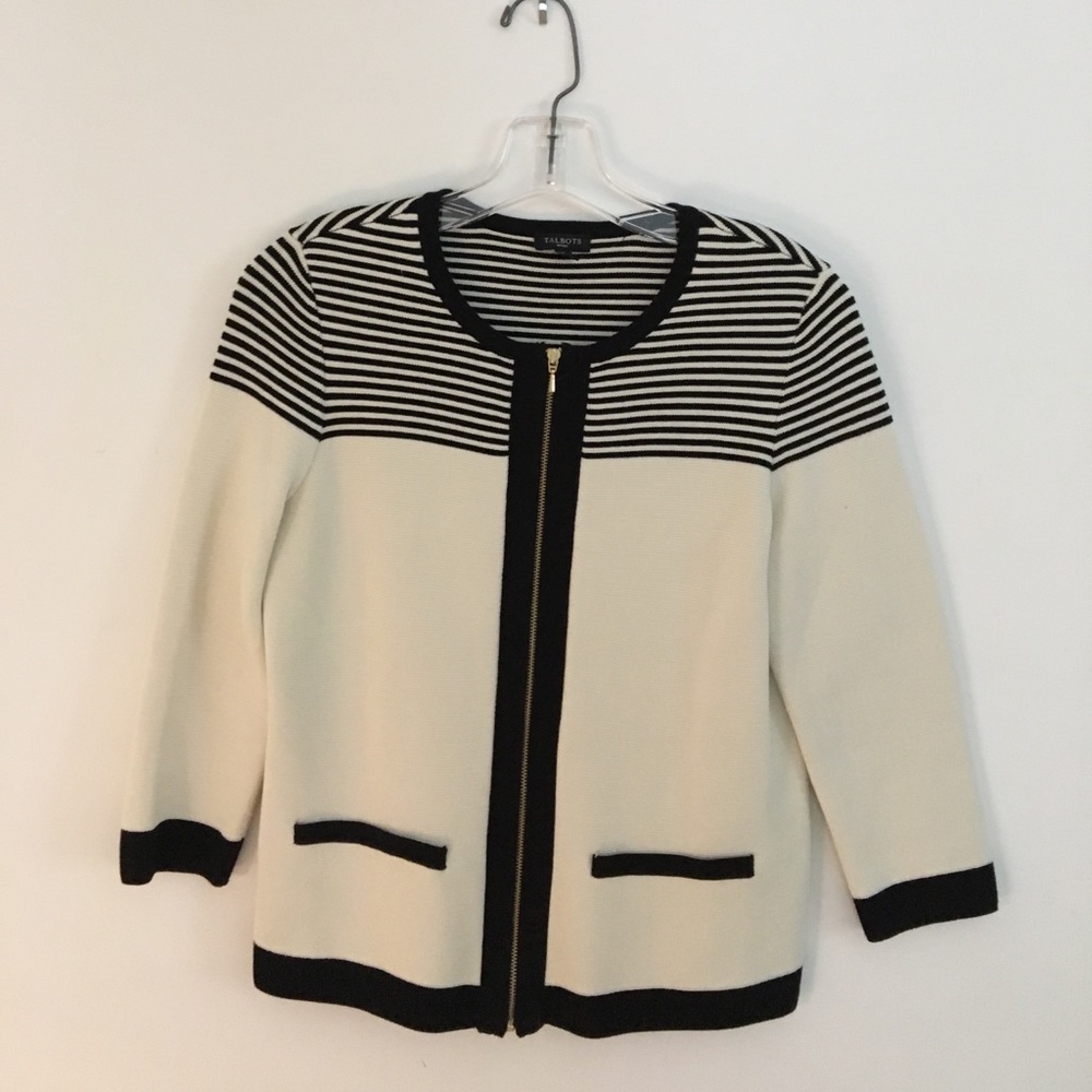 Gorgeous Talbots Cotton-Rayon  Zip Cardigan
