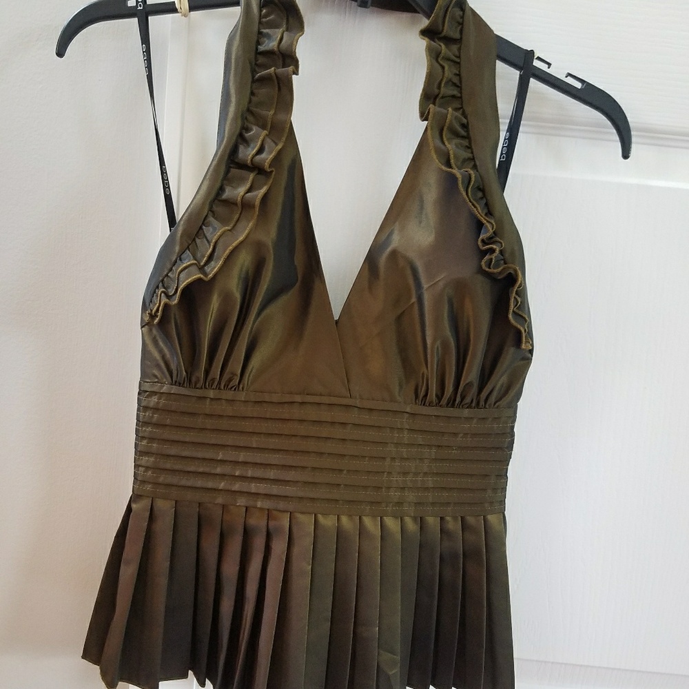 Bebe xs halter peplum top