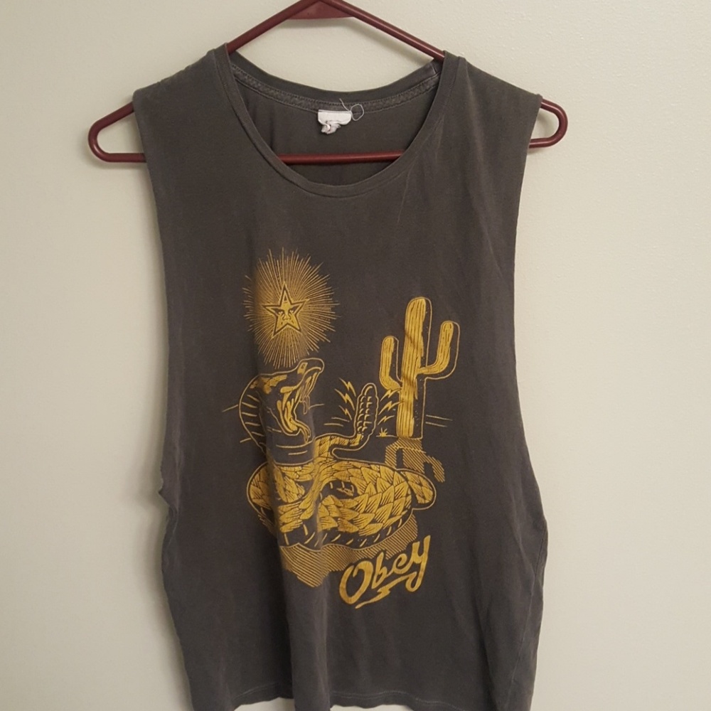 Obey muscle-cut tank top