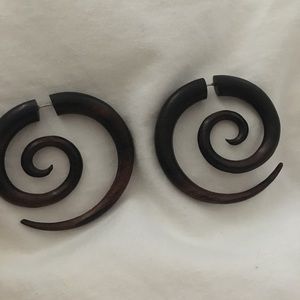 Faux Gauge Spiral Earrings