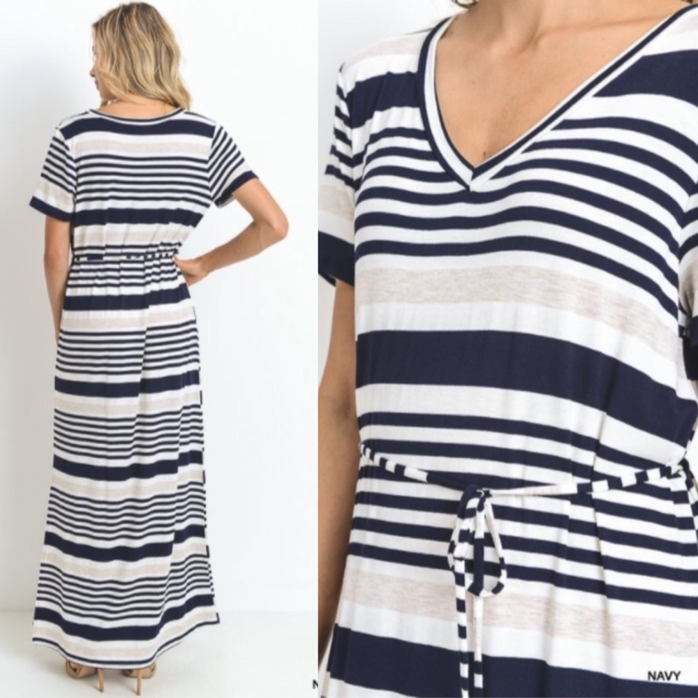 💙NEW IN💙 Soft Pink V Neck Maxi Dress Summer - Picture 3 of 3