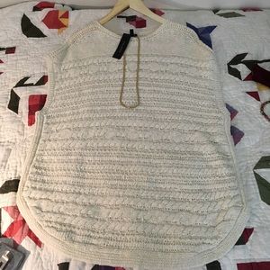 Sleeveless Tunic-Style Sweater. Cotton/Linen.