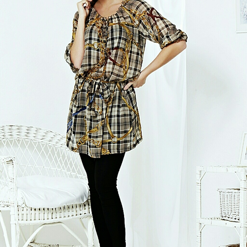 CHIFFON TUNIC MADE IN EUROPE  S M L XL