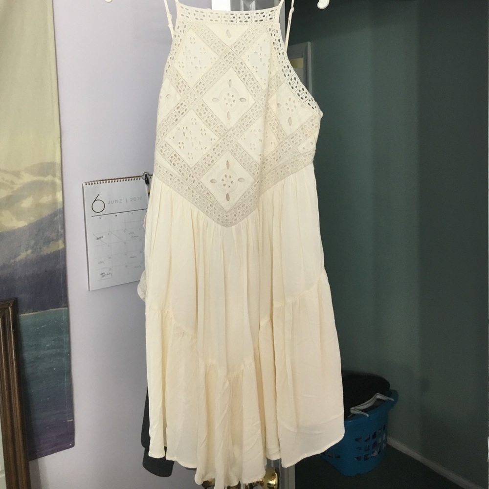 Cream high neck AEO sundress