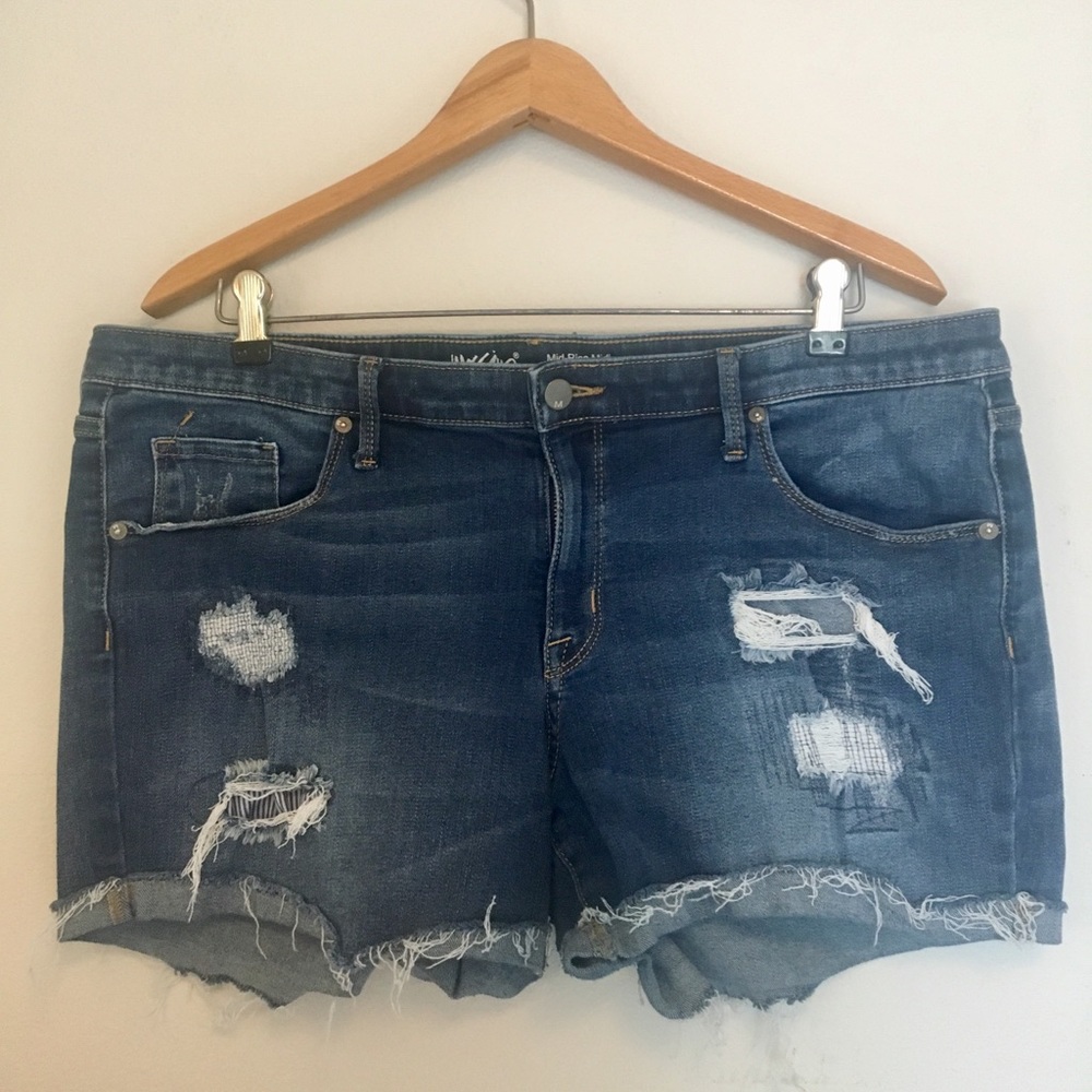 Distressed Denim Shorts