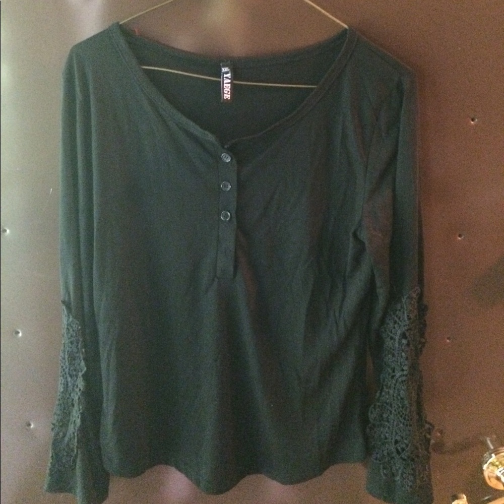 Black casual with lace sleeves
