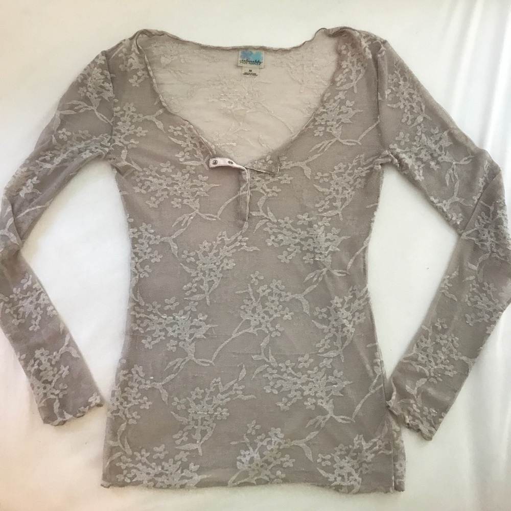Intimately Free People long sleeve sheer shirt