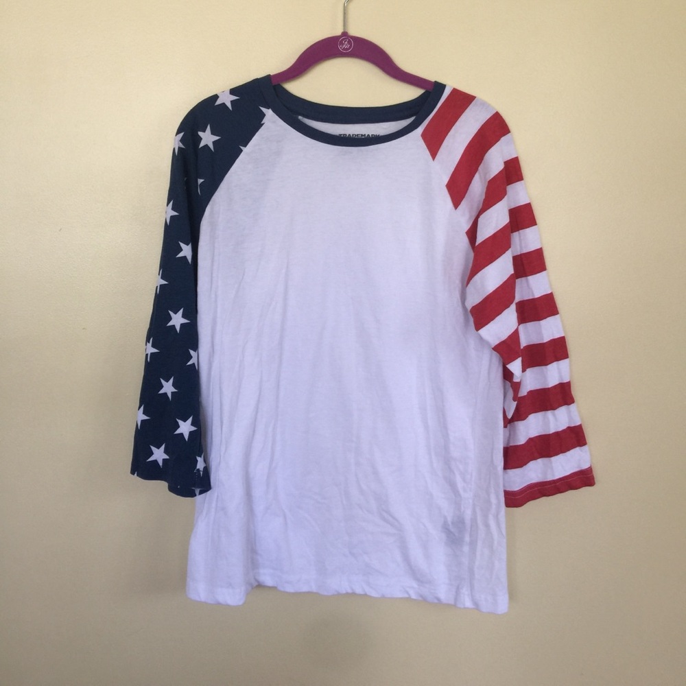 American Flag Patterned T-shirt