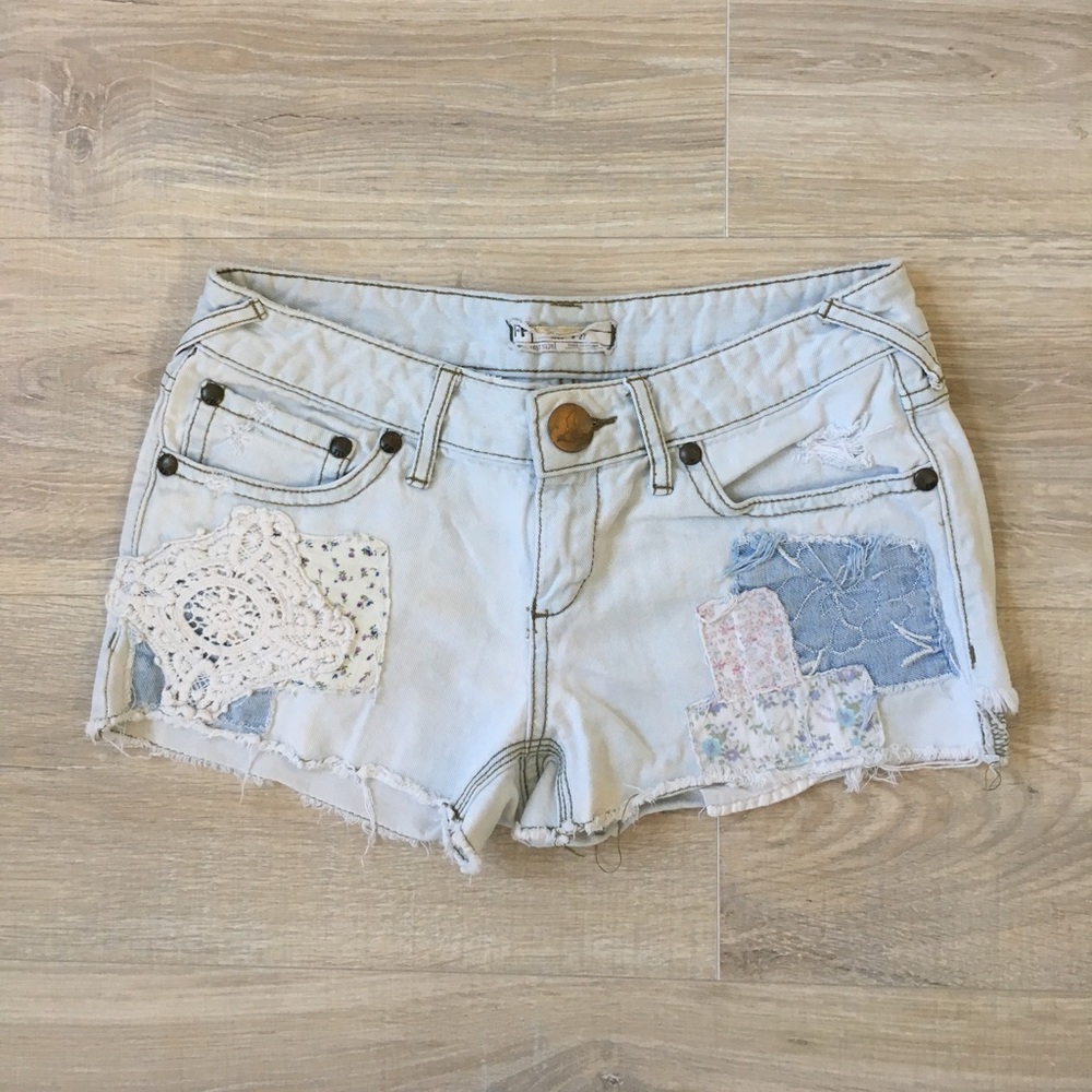 Free People Patch Ripped shorts