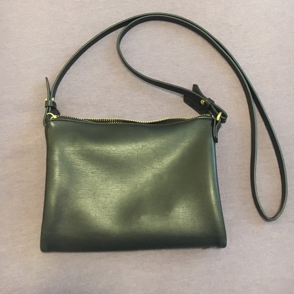 Black Faux Leather Cross-body Bag