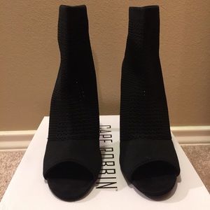 CAPE ROBBIN Black Crochet Peep Toe Bootie USA 8