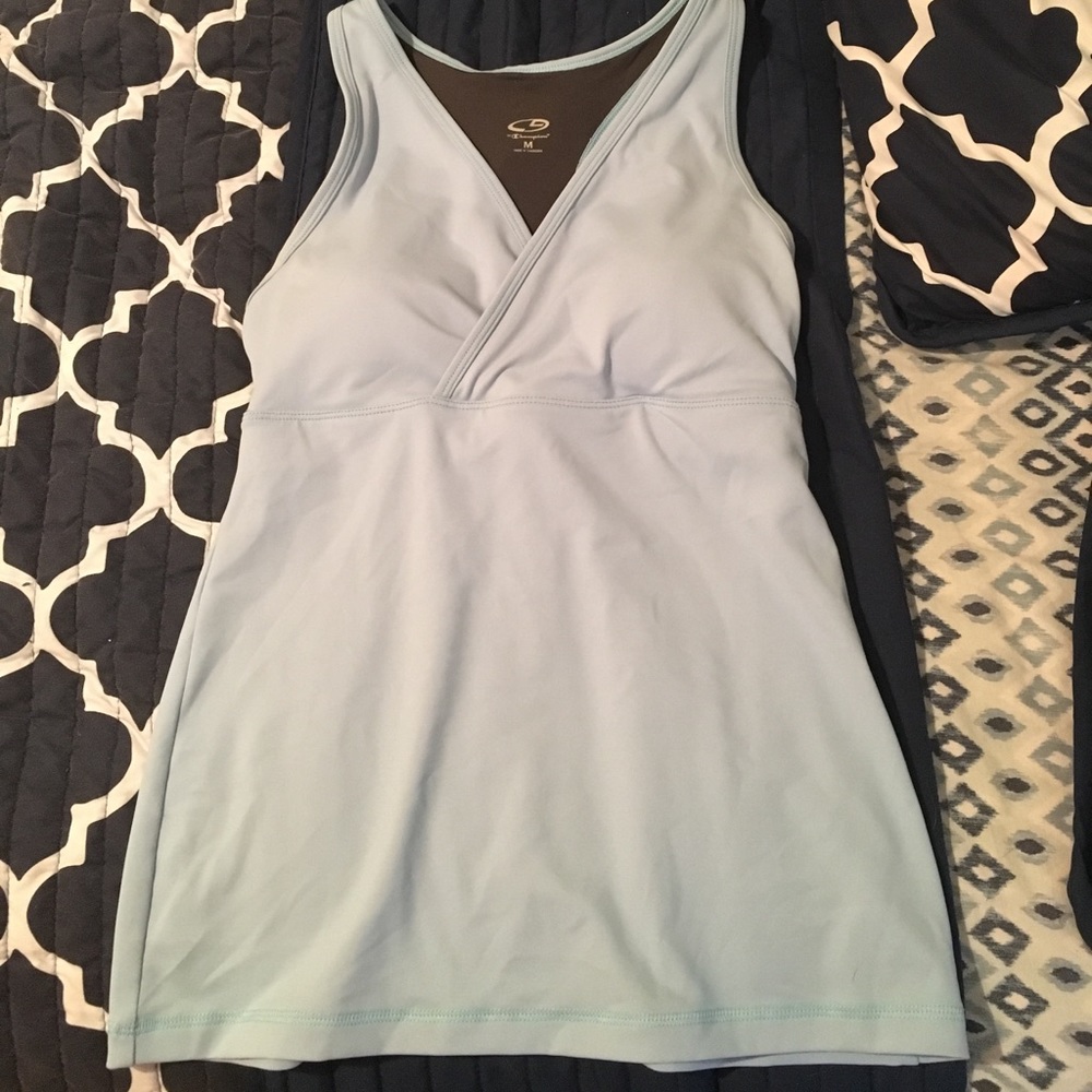 Light blue work out tank