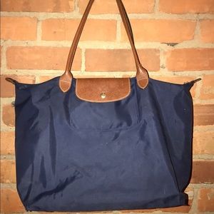 Longchamp Le Pliage Navy Large Tote