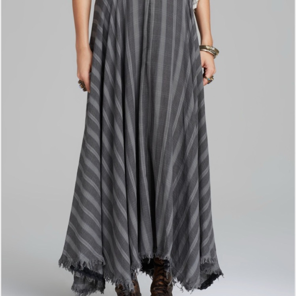 Free People Gauzy Wool Gray Maxi Skirt