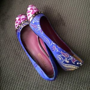 Blue Patterned Flats
