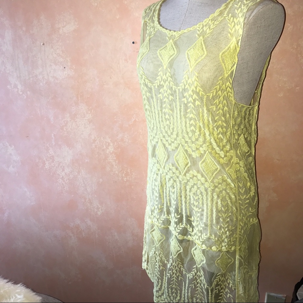 Canary Yellow Boutique Lace Dress