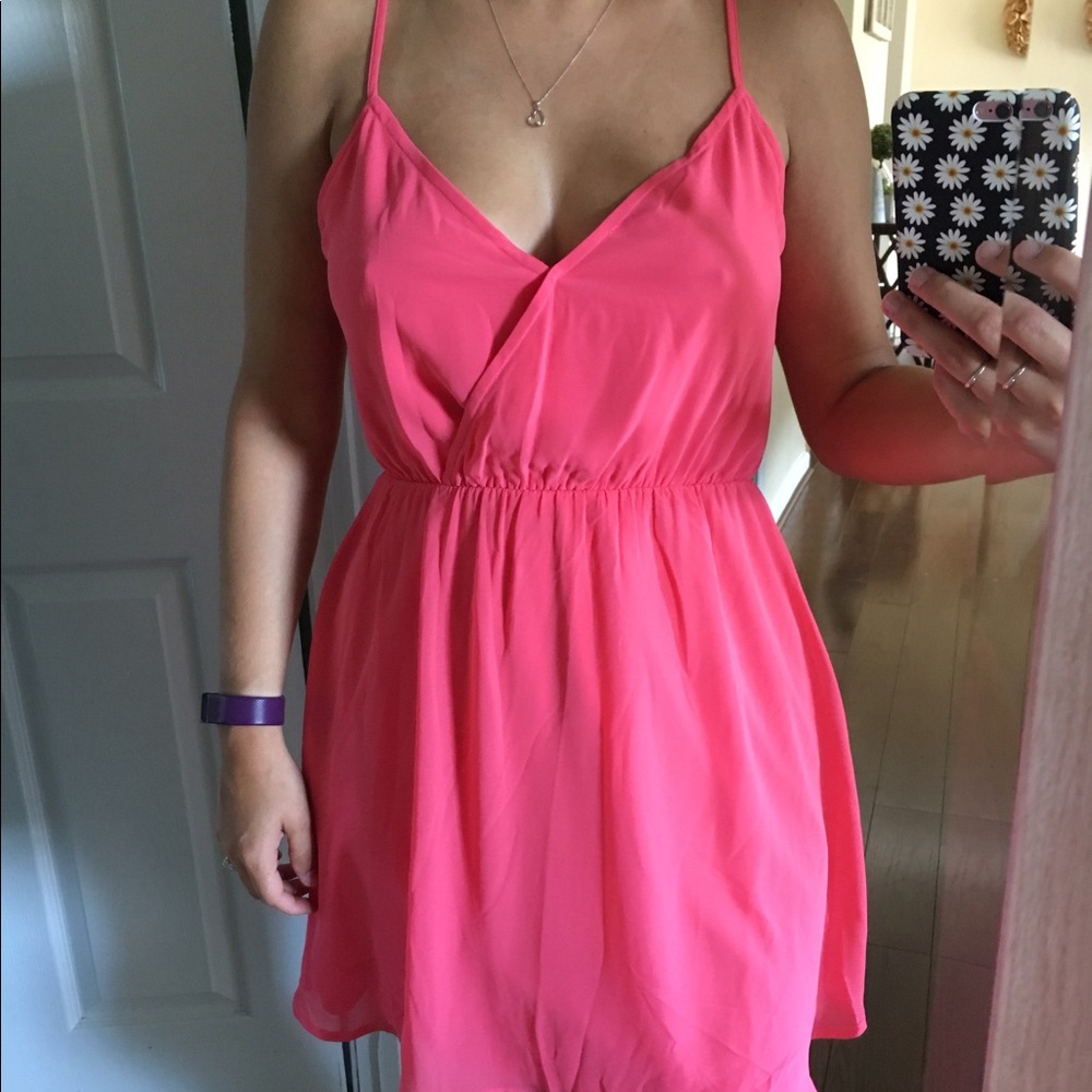 Pink spaghetti strap dress forever 21