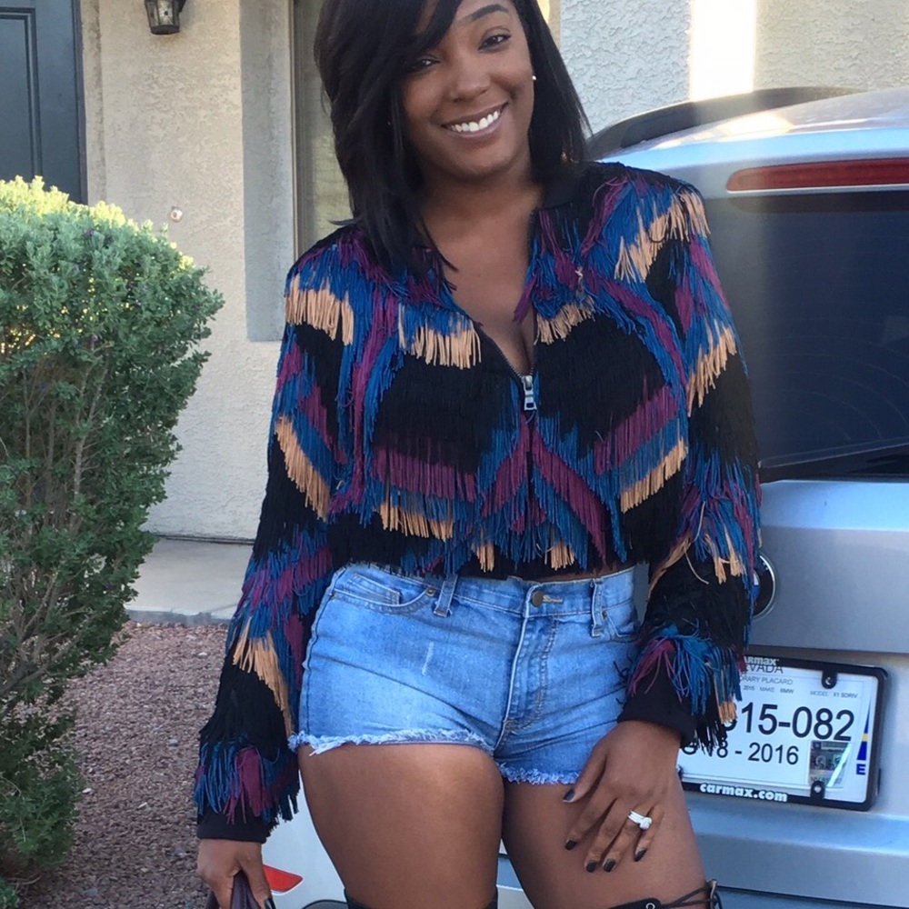 BCBG FRINGE JACKET