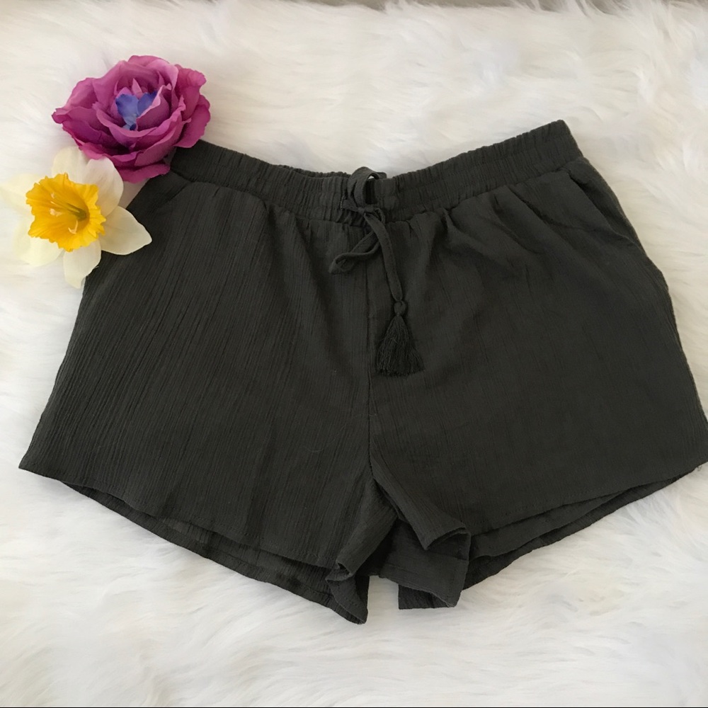 Dark Green Shorts Drawstring Urban Outfitters